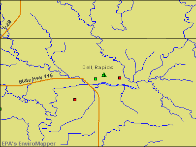 Dell Rapids, South Dakota environmental map by EPA