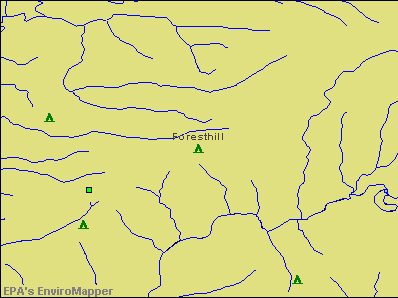 Foresthill, California environmental map by EPA