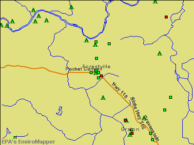 Forestville, California environmental map by EPA