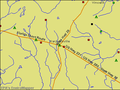Harpersville, Alabama environmental map by EPA