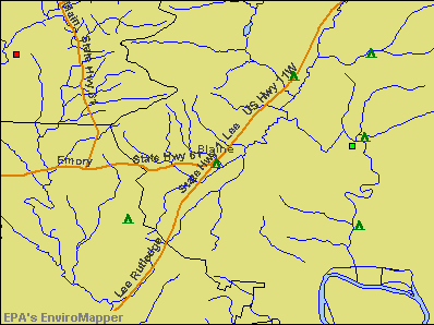 Blaine, Tennessee environmental map by EPA