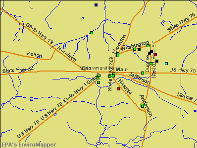 Brownsville, Tennessee environmental map by EPA