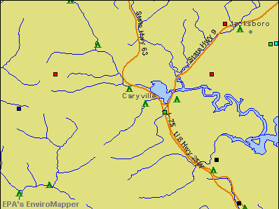 Caryville, Tennessee environmental map by EPA