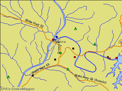 Celina, Tennessee environmental map by EPA