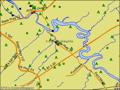 Colonial Heights, Tennessee environmental map by EPA
