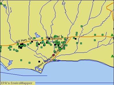 Goleta, California environmental map by EPA