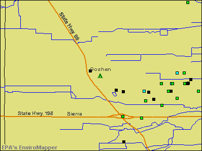 Goshen, California environmental map by EPA