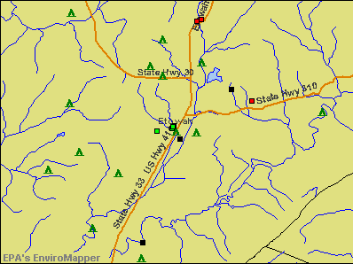 Etowah, Tennessee environmental map by EPA