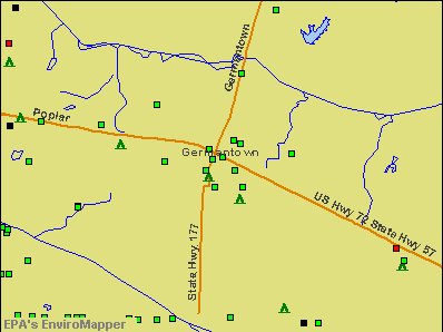 Germantown, Tennessee environmental map by EPA