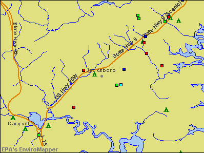 Jacksboro, Tennessee environmental map by EPA