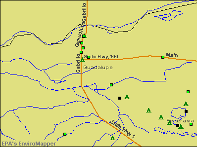 Guadalupe, California environmental map by EPA