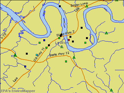 Loudon, Tennessee environmental map by EPA