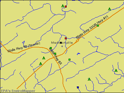Madisonville, Tennessee environmental map by EPA