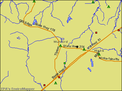 Munford, Tennessee environmental map by EPA