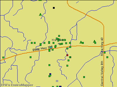 Hanford, California environmental map by EPA
