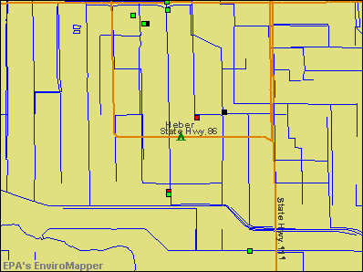 Heber, California environmental map by EPA