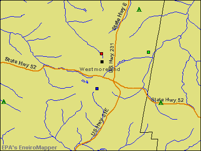 Westmoreland, Tennessee environmental map by EPA