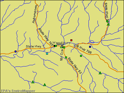 Woodbury, Tennessee environmental map by EPA
