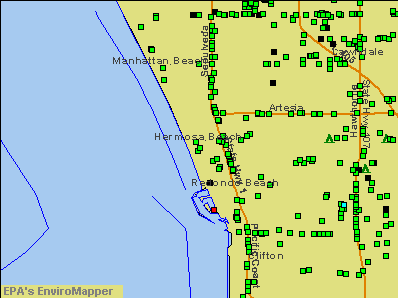 Hermosa Beach, California environmental map by EPA
