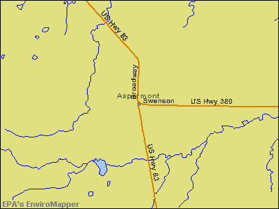 Aspermont, Texas environmental map by EPA