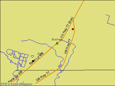 Bishop, Texas environmental map by EPA