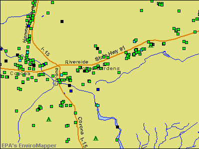 Home Gardens, California environmental map by EPA