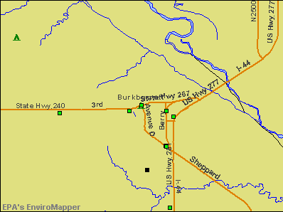 Burkburnett, Texas environmental map by EPA
