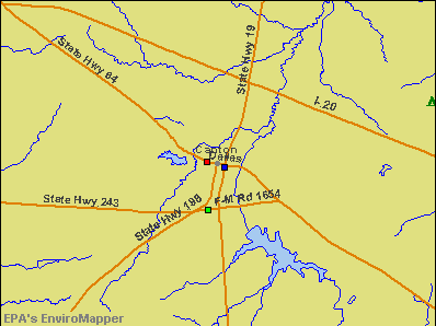 Canton, Texas environmental map by EPA
