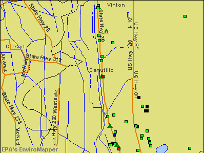 Canutillo, Texas environmental map by EPA