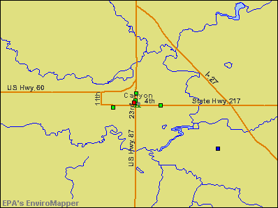 Canyon, Texas environmental map by EPA