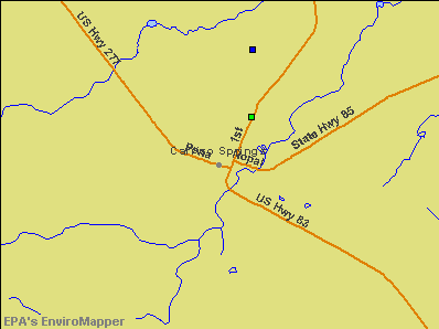 Carrizo Springs, Texas environmental map by EPA