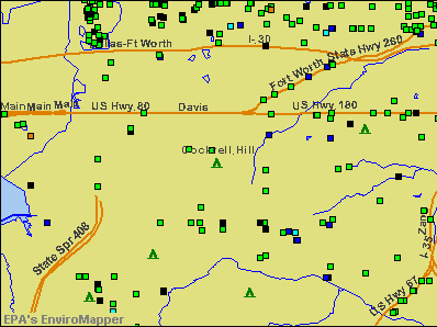Cockrell Hill, Texas environmental map by EPA