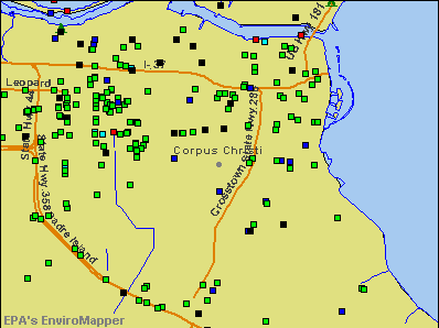 Corpus Christi, Texas environmental map by EPA