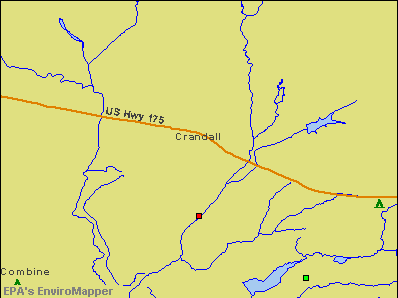 Crandall, Texas environmental map by EPA