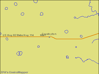 Crosbyton, Texas environmental map by EPA