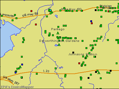 Dalworthington Gardens, Texas environmental map by EPA
