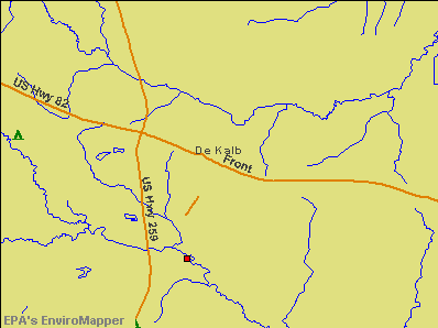 De Kalb, Texas environmental map by EPA