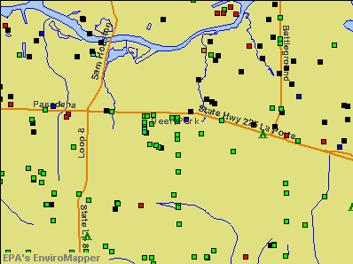 Deer Park, Texas environmental map by EPA