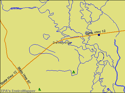 Deweyville, Texas environmental map by EPA