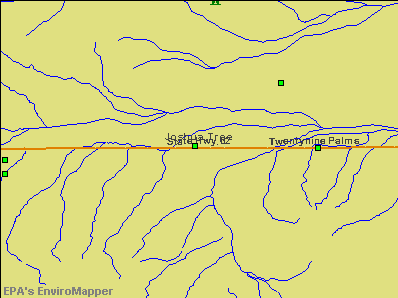 Joshua Tree, California environmental map by EPA