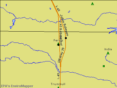 Ferris, Texas environmental map by EPA