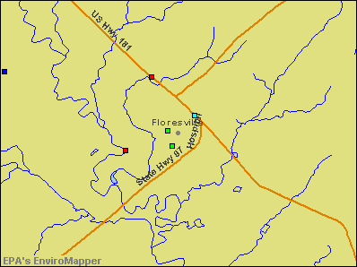 Floresville, Texas environmental map by EPA