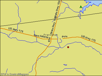 Frankston, Texas environmental map by EPA