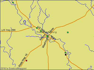 Fredericksburg, Texas environmental map by EPA