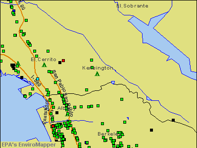 Kensington, California environmental map by EPA