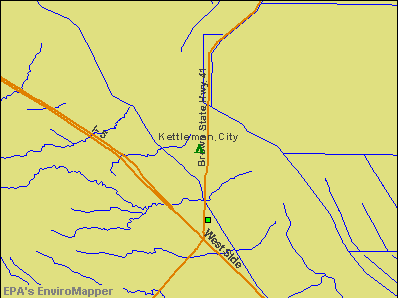 Kettleman City, California environmental map by EPA