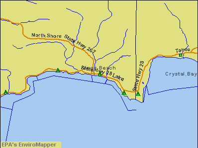 Kings Beach, California environmental map by EPA