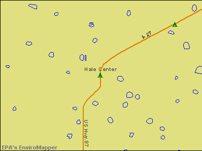 Hale Center, Texas environmental map by EPA