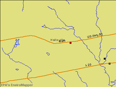 Hallsville, Texas environmental map by EPA