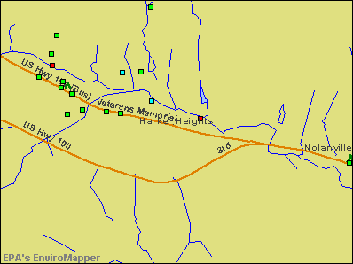 Harker Heights, Texas environmental map by EPA